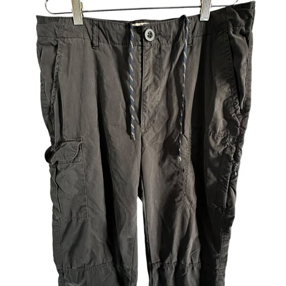 St Johns Bay Cargo Pants Women's Large gray fleece lined zip pocket - Picture 3 of 10
